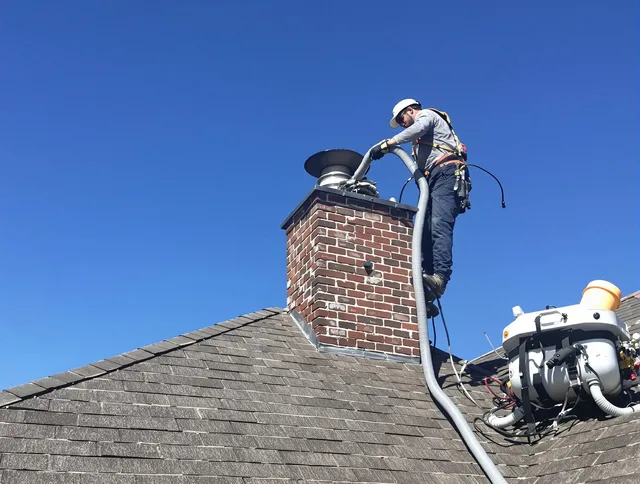 Dedicated Aliso Viejo Chimney Sweep team member cleaning a chimney in Aliso Viejo, CA