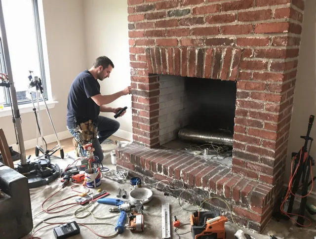 Aliso Viejo Chimney Sweep specialist finalizing chimney liner service in Aliso Viejo, CA