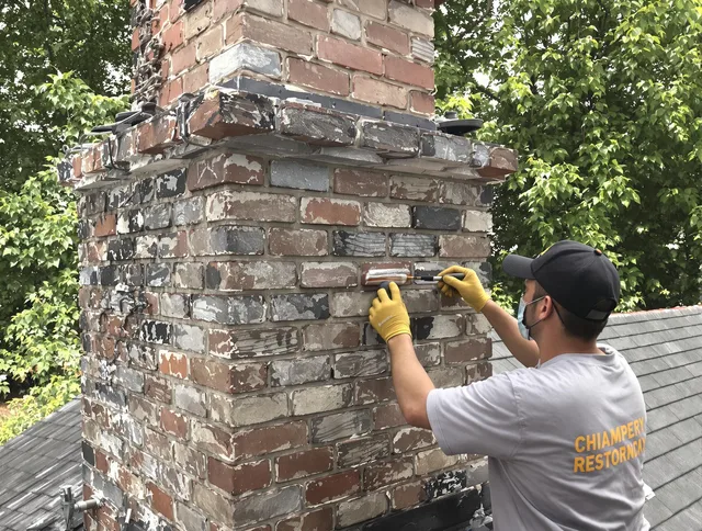 In-progress chimney restoration by Aliso Viejo Chimney Sweep in Aliso Viejo, CA